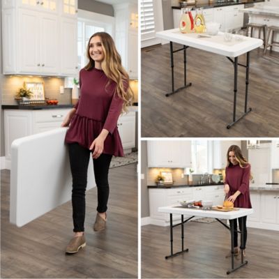 Image showing 8 th Lifetime 4 ft. Adjustable-Height Commercial Table, White