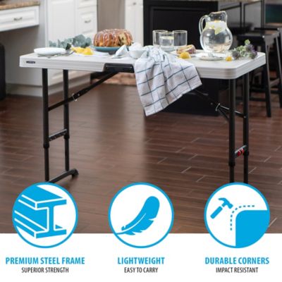 Image showing 5 th Lifetime Adjustable-Height Rectangular Table for 4 People, 4 ft., Commercial