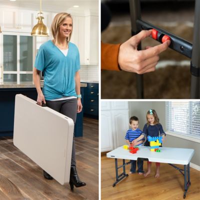 Image showing 8 th Lifetime Adjustable-Height Rectangular Table for 4 People, 4 ft., Commercial