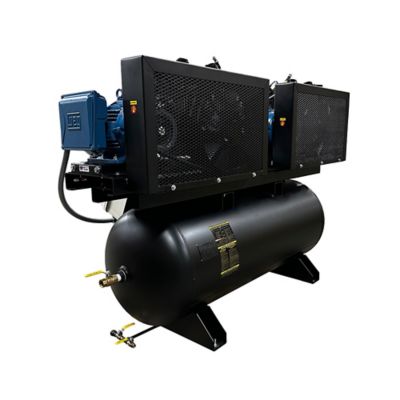 Image showing  7.5 HP 120 gal. 2-Stage Horizontal Stationary Air Compressor, NEMA 4 Rated DUPLEX, V4, 62CFM, 1PH
