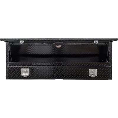 Image showing 6 th Buyers Products 60 in. Diamond Tread Aluminum Contractor Pick-Up Truck Tool Box with Lower Door, Gloss Black