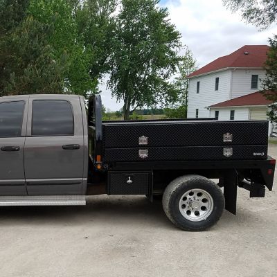 Image showing 8 th Buyers Products 60 in. Diamond Tread Aluminum Contractor Pick-Up Truck Tool Box with Lower Door, Gloss Black