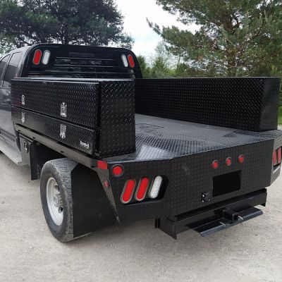 Image showing 9 th Buyers Products 60 in. Diamond Tread Aluminum Contractor Pick-Up Truck Tool Box with Lower Door, Gloss Black