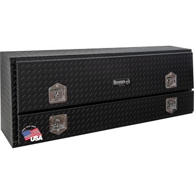 Buyers Products 60 in. Diamond Tread Aluminum Contractor Pick-Up Truck Tool Box with Lower Door, Matte Black