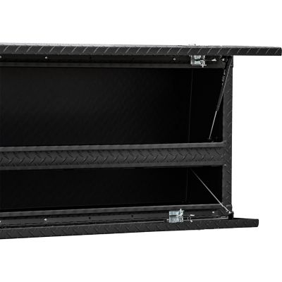 Image showing 6 th Buyers Products 88 in. Diamond Tread Aluminum Contractor Pick-Up Truck Tool Box with Lower Door, Matte Black