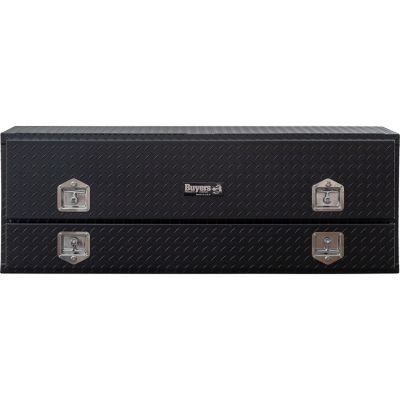 Image showing 6 th Buyers Products 96 in. Diamond Tread Aluminum Contractor Pick-Up Truck Tool Box with Lower Door, Matte Black