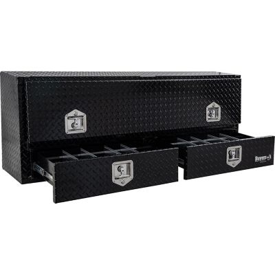 Image showing  60 in. Diamond Tread Aluminum Contractor Pick-Up Truck Tool Box with Lower Drawers Topsider, Gloss Black