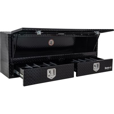 Image showing  60 in. Diamond Tread Aluminum Contractor Pick-Up Truck Tool Box with Lower Drawers Topsider, Gloss Black