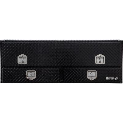 Image showing  60 in. Diamond Tread Aluminum Contractor Pick-Up Truck Tool Box with Lower Drawers Topsider, Gloss Black