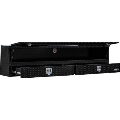 Image showing 1 th Buyers Products 96 in. Diamond Tread Aluminum Contractor Pick-Up Truck Tool Box with Lower Drawers Topsider, Gloss Black