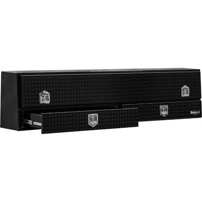 Image showing 2 th Buyers Products 96 in. Diamond Tread Aluminum Contractor Pick-Up Truck Tool Box with Lower Drawers Topsider, Gloss Black