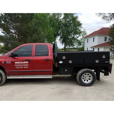 Image showing 6 th Buyers Products 96 in. Diamond Tread Aluminum Contractor Pick-Up Truck Tool Box with Lower Drawers Topsider, Gloss Black