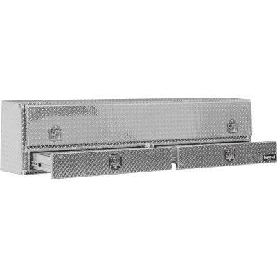 Image showing  96 in. Diamond Tread Aluminum Contractor Pick-Up Truck Tool Box with Lower Drawers Topsider