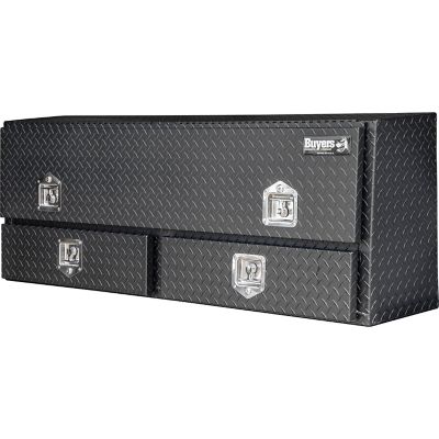 Image showing  60 in. Diamond Tread Aluminum Contractor Pick-Up Truck Tool Box with Drawers, Matte Black