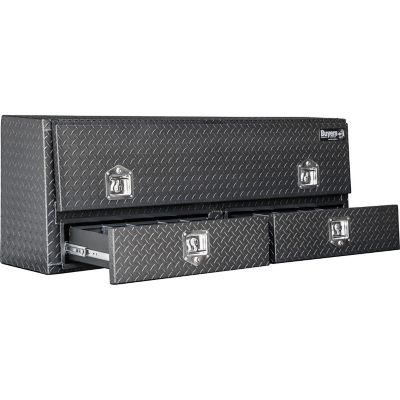 Image showing  60 in. Diamond Tread Aluminum Contractor Pick-Up Truck Tool Box with Drawers, Matte Black