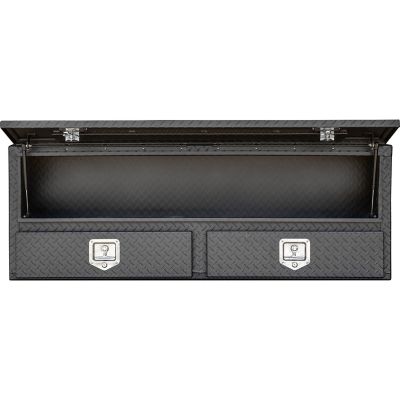 Image showing 7 th Buyers Products 60 in. Diamond Tread Aluminum Contractor Pick-Up Truck Tool Box with Drawers, Matte Black