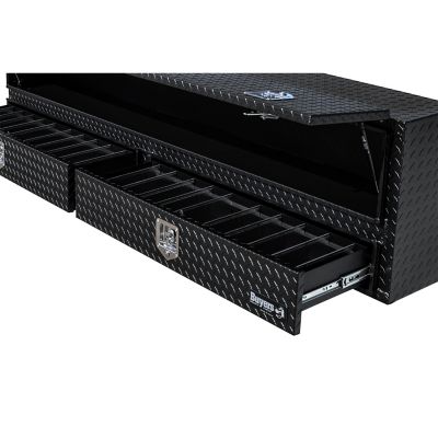 Image showing  96 in. Diamond Tread Aluminum Contractor Pick-Up Truck Tool Box with Drawers, Matte Black