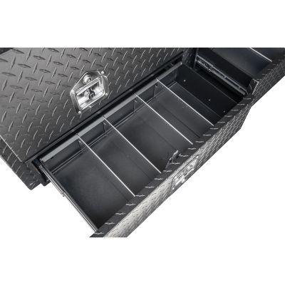 Image showing  21 x 13 x 72 in. Matte Black Diamond Tread Aluminum Pick-Up Truck Contractor with Lower Drawers Topsider