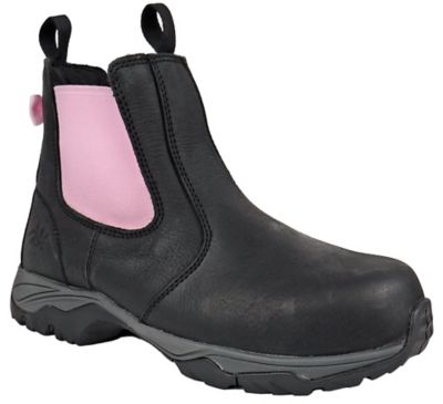 Moxie Trades Women's Angel Chelsea Work Boots, Composite Toe, Full Grain Leather, Slip Resistant, EH Rated, Pull-On