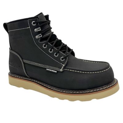 Image showing  Men's 6 in. Moc-Toe Work and Riding Boots with Composite Toe, Side Zipper, and Waterproof Protection