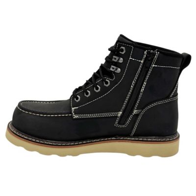 Image showing  Men's 6 in. Moc-Toe Work and Riding Boots with Composite Toe, Side Zipper, and Waterproof Protection