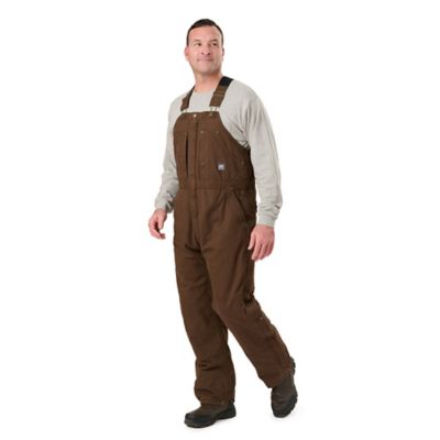 Image showing  Men's Washed Duck Quilt-Lined Insulated Bib Overalls