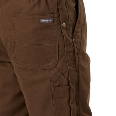 Image showing  Men's Washed Duck Quilt-Lined Insulated Bib Overalls
