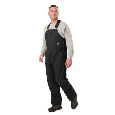 Berne Men's Washed Duck Quilt-Lined Insulated Bib Overalls