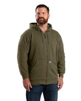 Berne Heritage Thermal-Lined Zip-Front Hoodie, 2XL,Dark Brown at