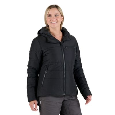 Berne Womens Channel Quilt Ripstop Hooded Jacket