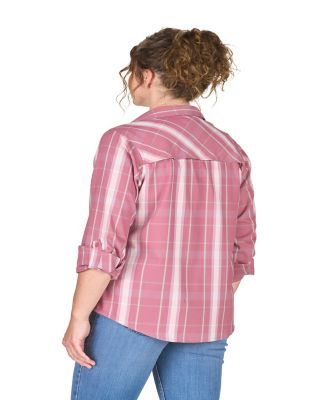 Image showing  Women's Flex180 Degree UPF Button Down Plaid Long Sleeve Shirt