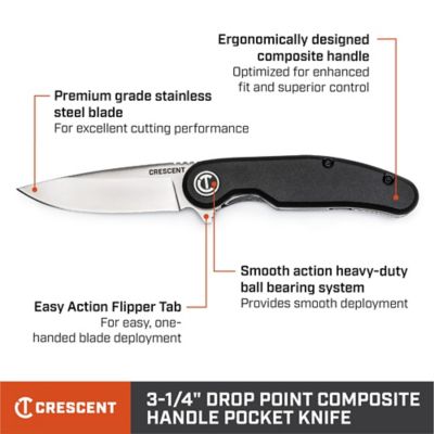 Image showing  3-1/4 in. Drop Point Composite Handle Pocket Knife