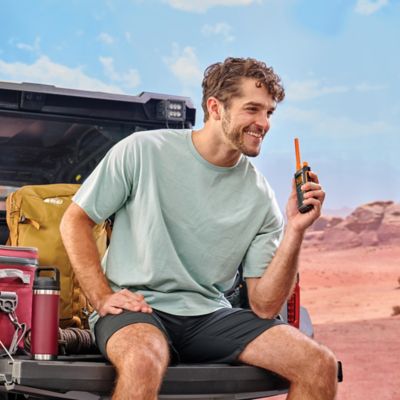 Image showing  TrailBlazer 450 GMRS 2-Way Radio Pair, Black and Orange