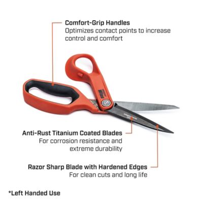 Image showing  WISS 10 in. Titanium Coated Offset Left Hand Tradesman Shears