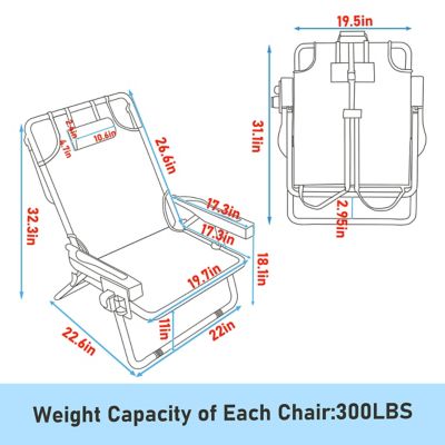 Image showing  Backpack Beach Chair Pack, Folding Heavy-Duty Camping Chair