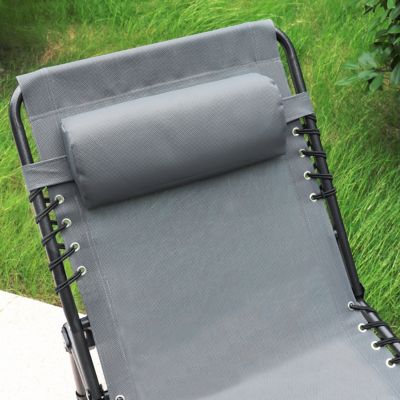 Image showing 8 th Veikous Chaise Lounge Chairs for Outside Tanning Chair with Face Hole and Side Pocket, 2-Pack