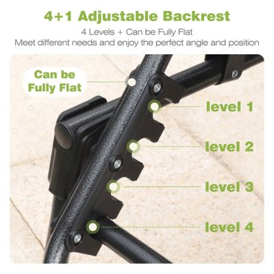 Image showing  Chaise Lounge Chairs for Outside Tanning Chair with Face Hole and Side Pocket, 2-Pack