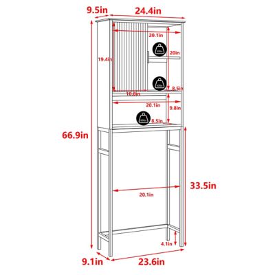 Image showing  Bathroom Over-the-Toilet Storage with Open Shelf in Yellow