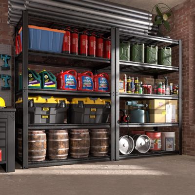 Image showing  5-Shelf 48.43 W x 72.05 H x 23.98 D in. Steel Garage Storage Shelving Unit, Standard Bookcase with Open Storage
