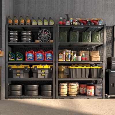 Image showing  5-Shelf 48.43 W x 72.05 H x 23.98 D in. Steel Garage Storage Shelving Unit, Standard Bookcase with Open Storage