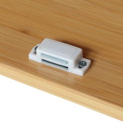 Image showing 7 th Veikous 47.4 in. 3-Compartment Bamboo Sideboard Buffet Accent Storage Cabinet with Fluted Doors