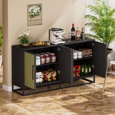 Image showing  4-Door Accent Buffet Storage Cabinet, 61.5 in. W x 33 in. H x 15.4 in. D