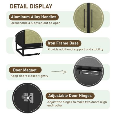 Image showing 6 th Veikous 4-Door Accent Buffet Storage Cabinet, 61.5 in. W x 33 in. H x 15.4 in. D