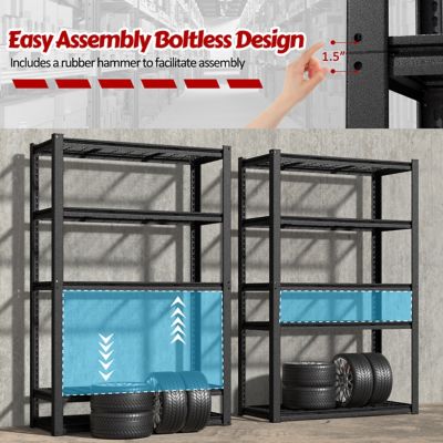 Image showing  5-Shelf 48 in. W x 72 in. H x 20 in. D Metal Garage Storage Shelving Unit for Warehouses and Kitchens