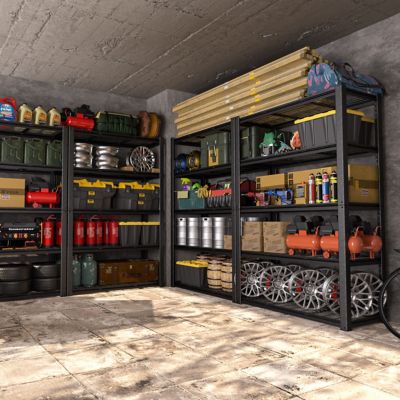 Image showing  5-Shelf 48 in. W x 72 in. H x 20 in. D Metal Garage Storage Shelving Unit for Warehouses and Kitchens