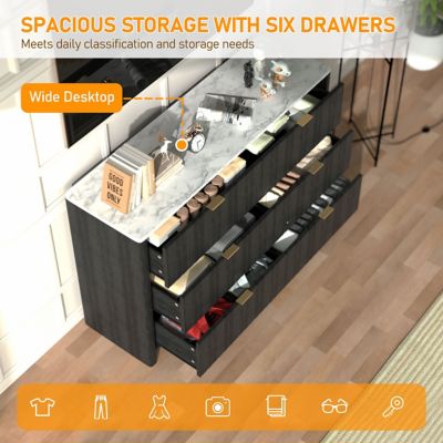Image showing  6-Drawer Storage Cabinet Dresser for Bedrooms