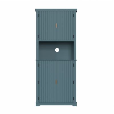 Image showing  71.7 in. Kitchen Pantry Storage Cabinet with Microwave Stand and Shelves