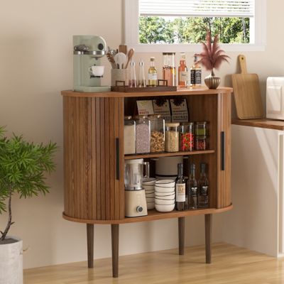 Veikous 1-Door Buffet Sideboard Storage Cabinet, 29 in. W x 21.9 in. H x 29 in. D, Sliding Door, for Living Rooms and Kitchens