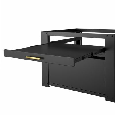 Image showing 9 th Veikous Laundry Pedestal Washer Dryer Pedestal Washing Machine Stand Cabinet, Black