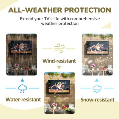 Image showing  43 in. W Metal Outdoor TV Enclosure Cabinet, Patio TV Furniture Cover with Lock and TV Mount